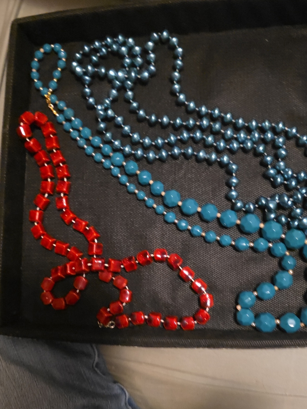 Blue and Red Beaded Statement Necklaces - Women Jewelry